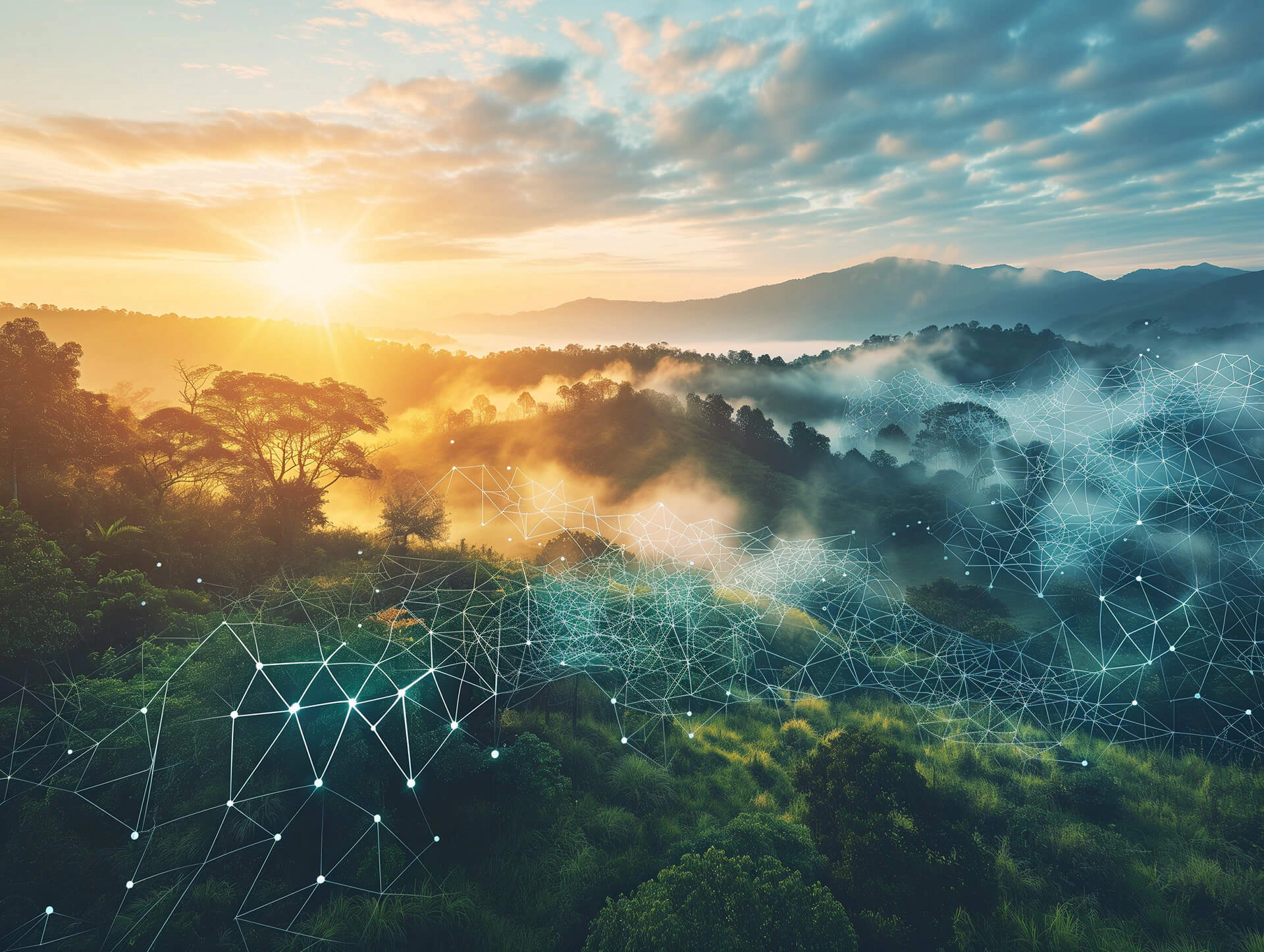 image showing forreste with tech-dots overlayd